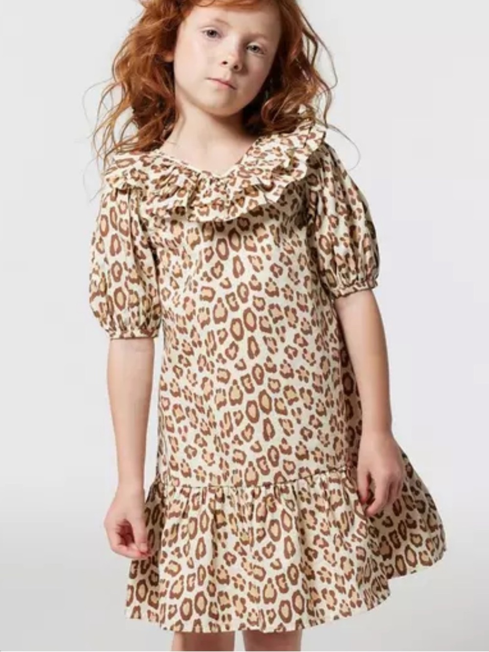 Janie and Jack Leopard Puff sleeve Dress 8